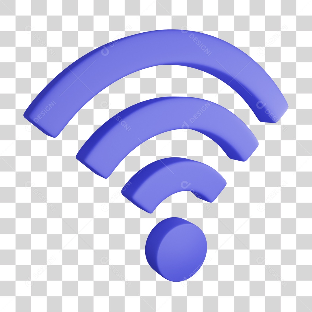Ícone 3D Wi-fi Para Composição PNG Transparente