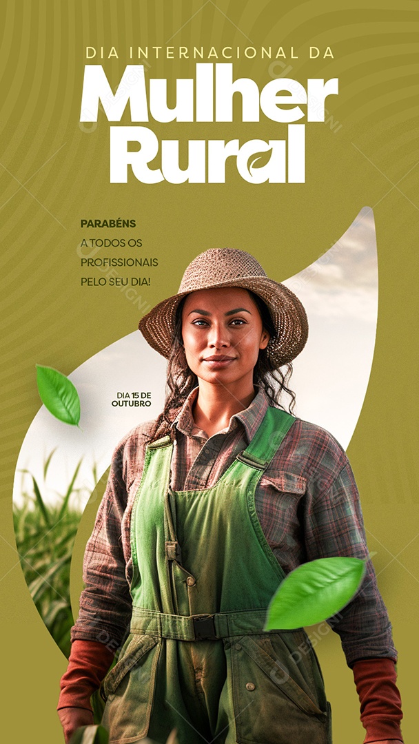 Story Dia Internacional Da Mulher Rural 15 de Outubro Parabéns Social Media PSD Editável