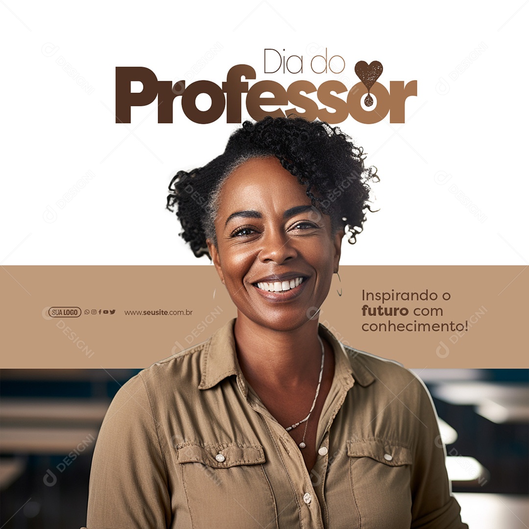 Dia Do Professor 15 de Outubro Inspirando o Futuro com Conhecimento Social Media PSD Editável