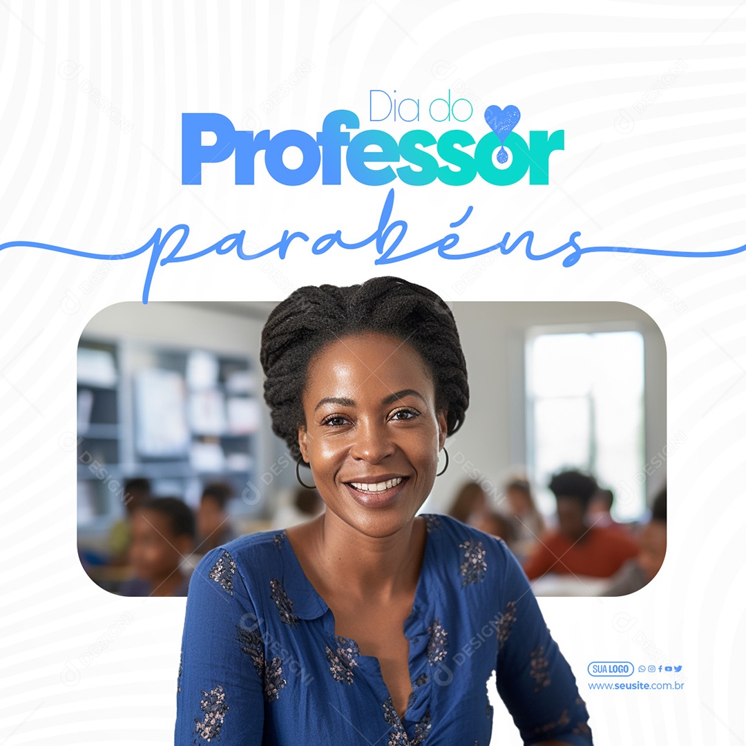 Dia Do Professor 15 de Outubro Parabéns Social Media PSD Editável