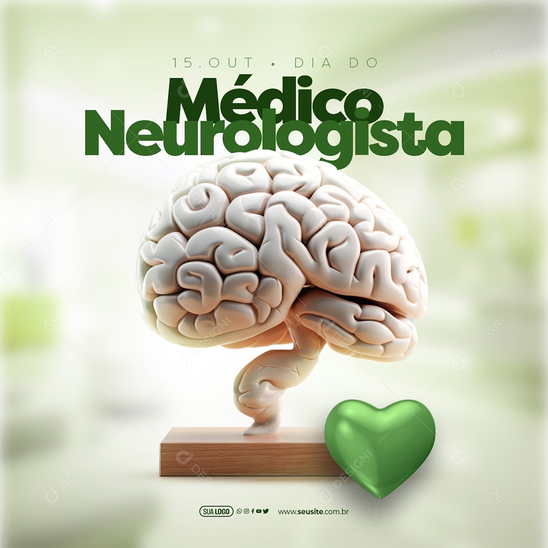 Dia do Médico Neurologista 15 de Outubro Social Media PSD Editável