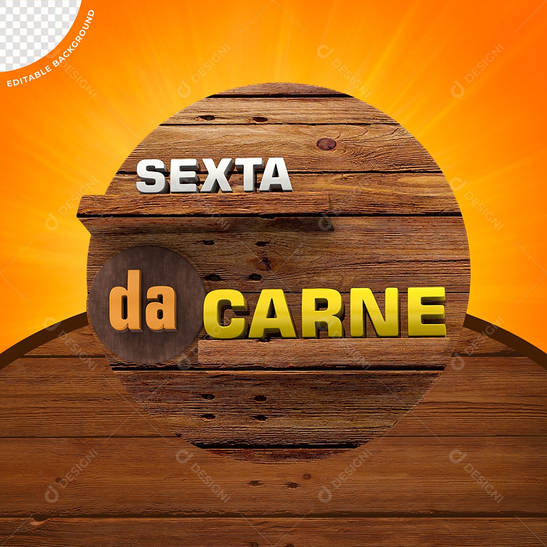 Sexta Da Carne Selo 3D Para Composição PSD