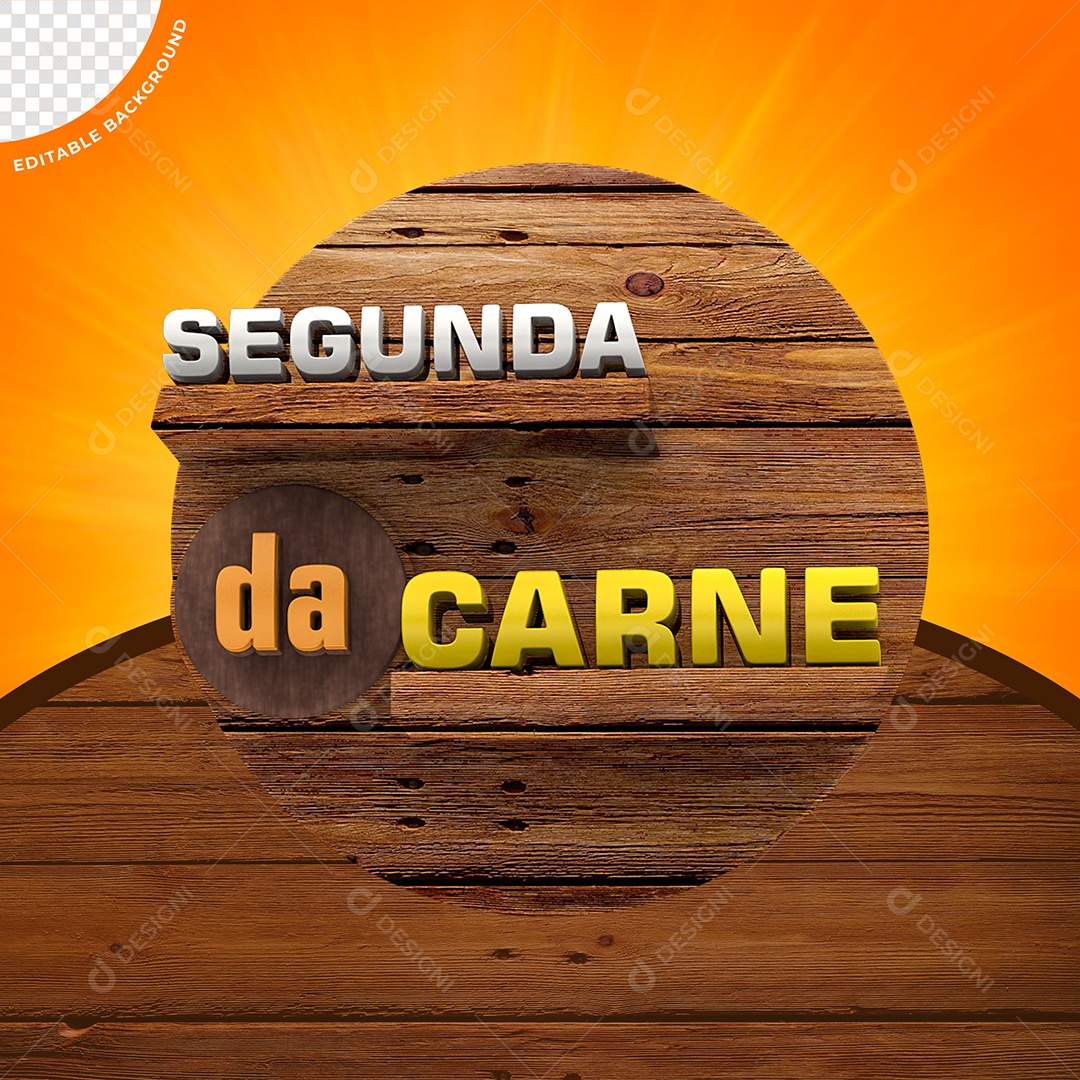 Segunda Da Carne Selo 3D Para Composição PSD