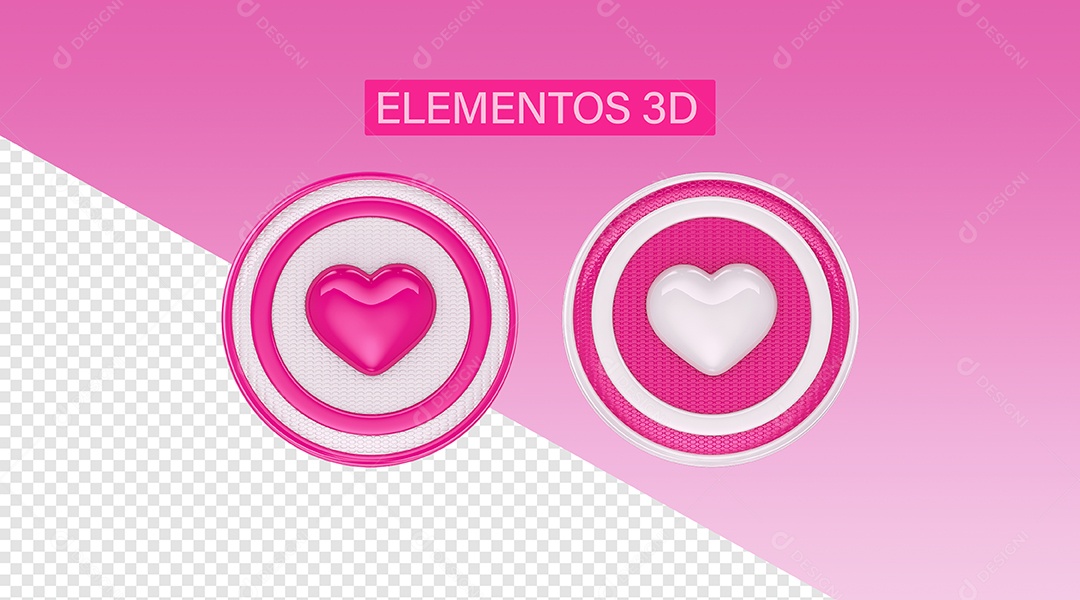 Elemento 3D Like Outubro Rosa Para Composição PSD