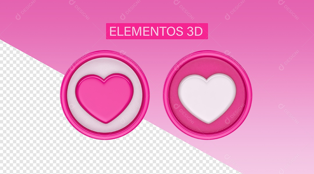 Like Outubro Rosa Elemento 3D Para Composição PSD