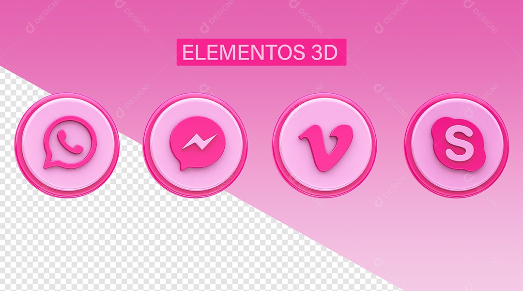 Outubro Rosa Rede Sociais Elemento 3D Para Composição PSD