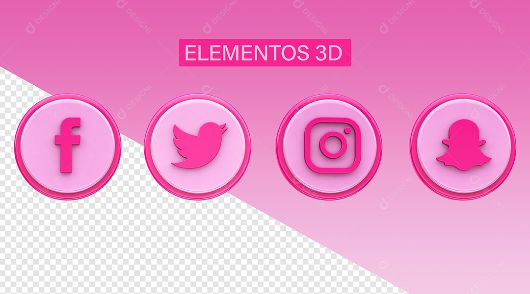Elemento 3D Outubro Rosa Rede Sociais Para Composição PSD