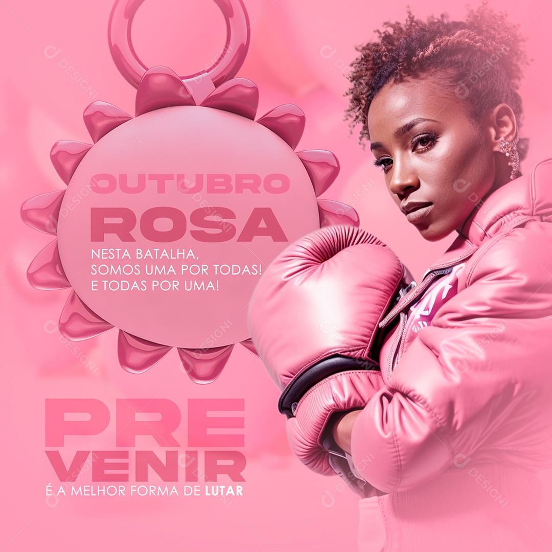 Social Media Outubro Rosa Prevenir PSD Editável