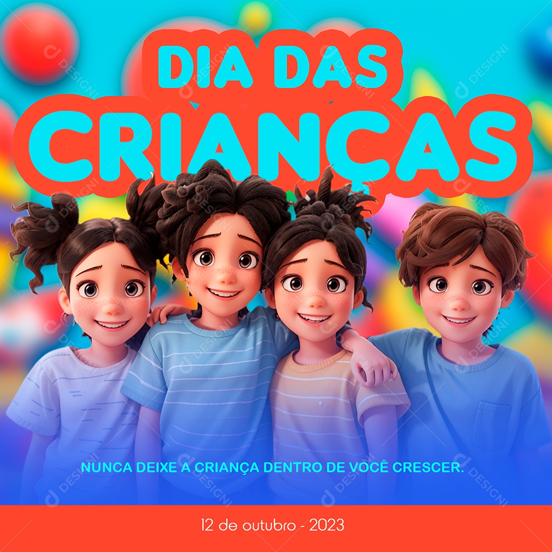 Social Media Dia Das Crianças PSD Editável