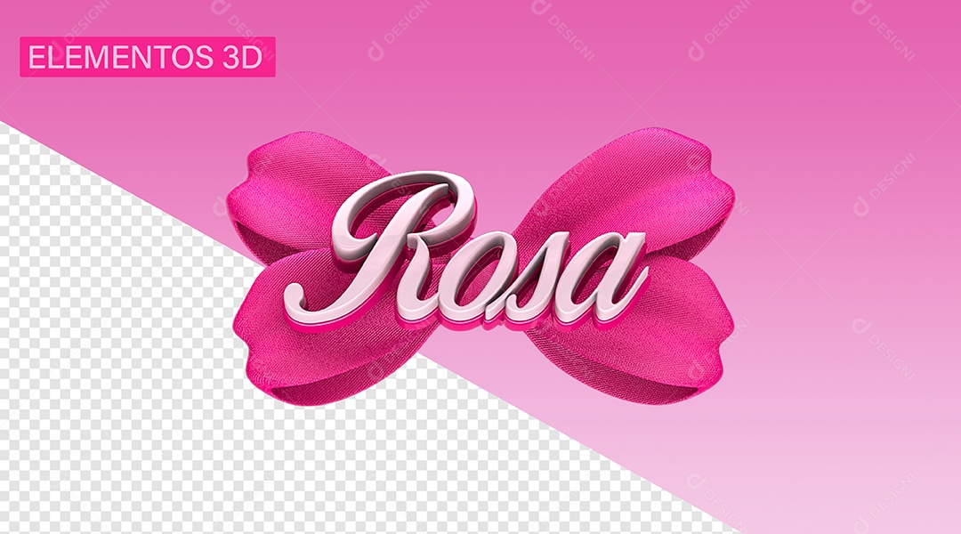 3D Pink October Element For PSD Composition