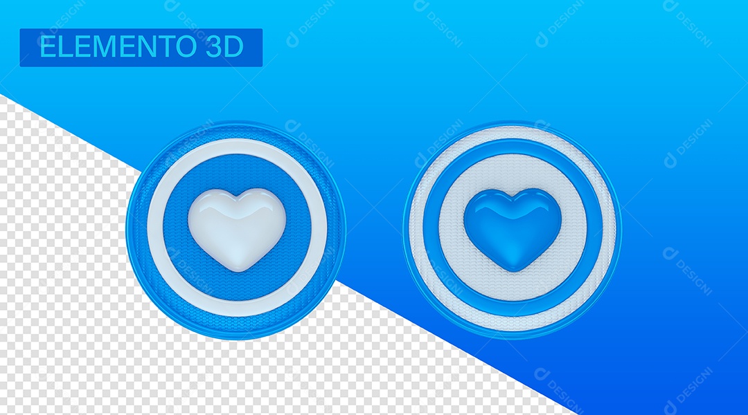 Elemento 3D Like Curtida Para Composição PSD