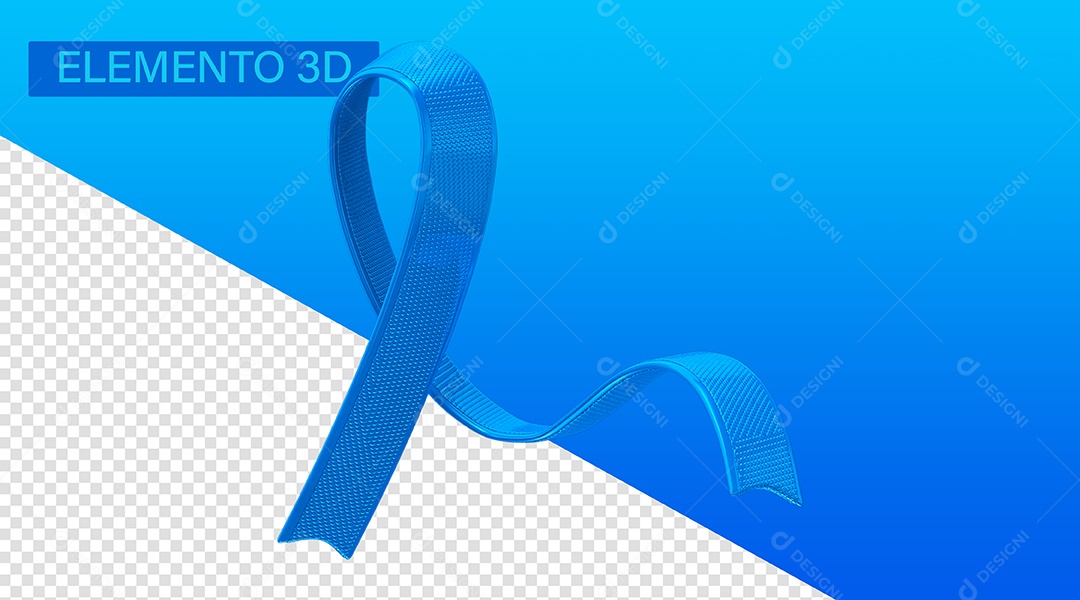 Novembro Azul Fita Azul Elemento 3D Para Composição PSD