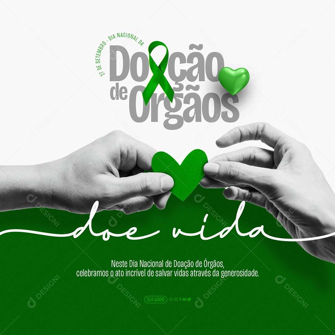 Dia Nacional da Doação de Órgãos 27 de Setembro Celebramos o Ato Incrível de Salvar Vidas Social Media PSD Editável