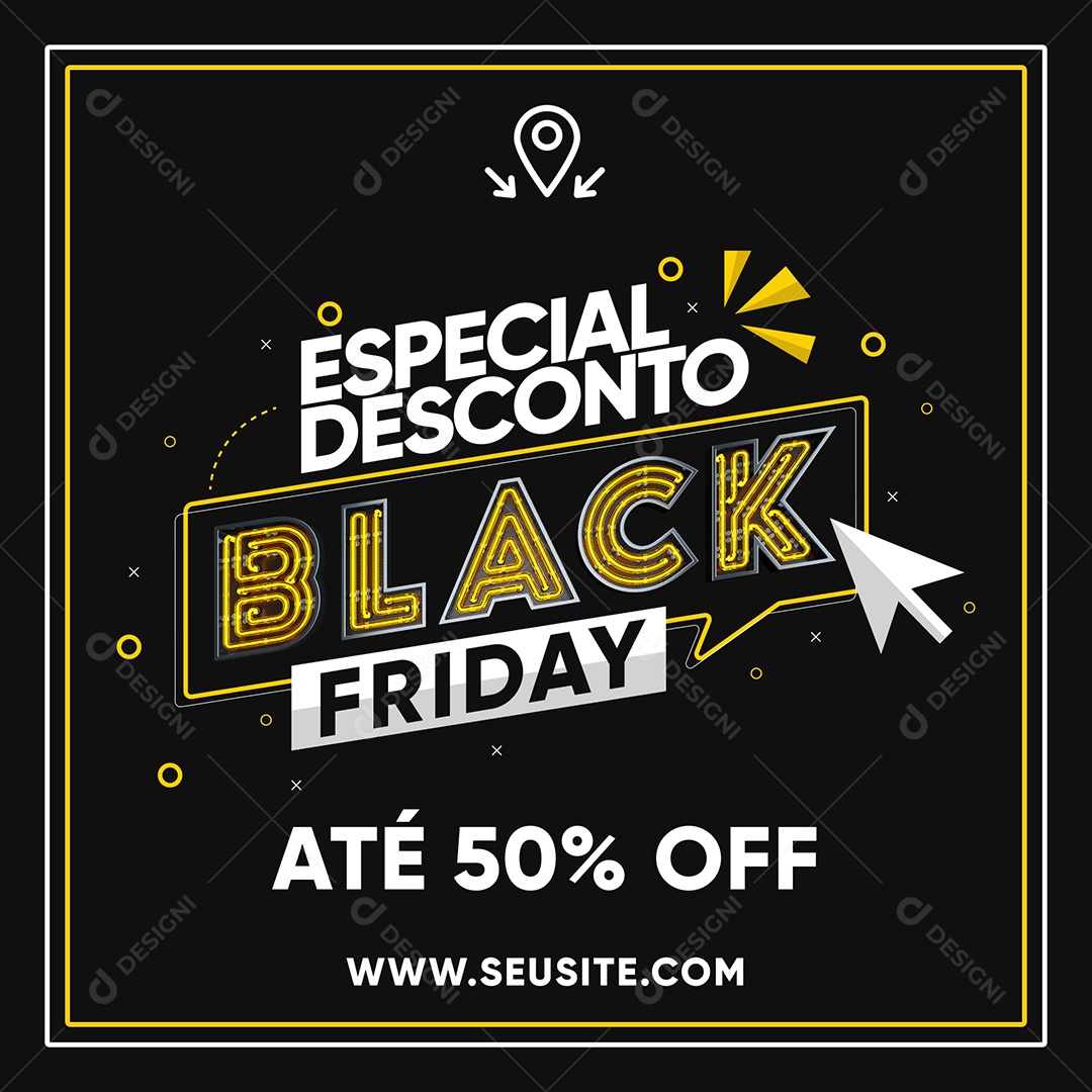 Black Friday Especial Desconto Até 50% Off Loja Social Media PSD Editável