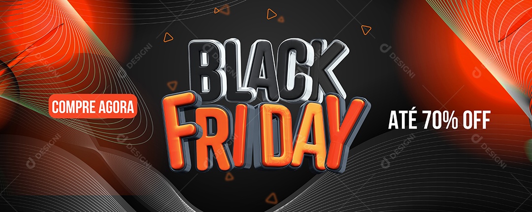 Banner Black Friday Até 70% Off Compre Agora Loja Social Media PSD Editável