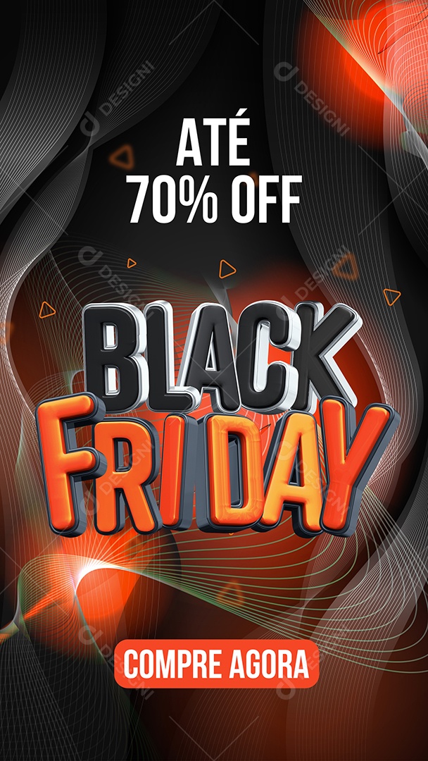 Story Black Friday Até 70% Off Compre Agora Loja Social Media PSD Editável