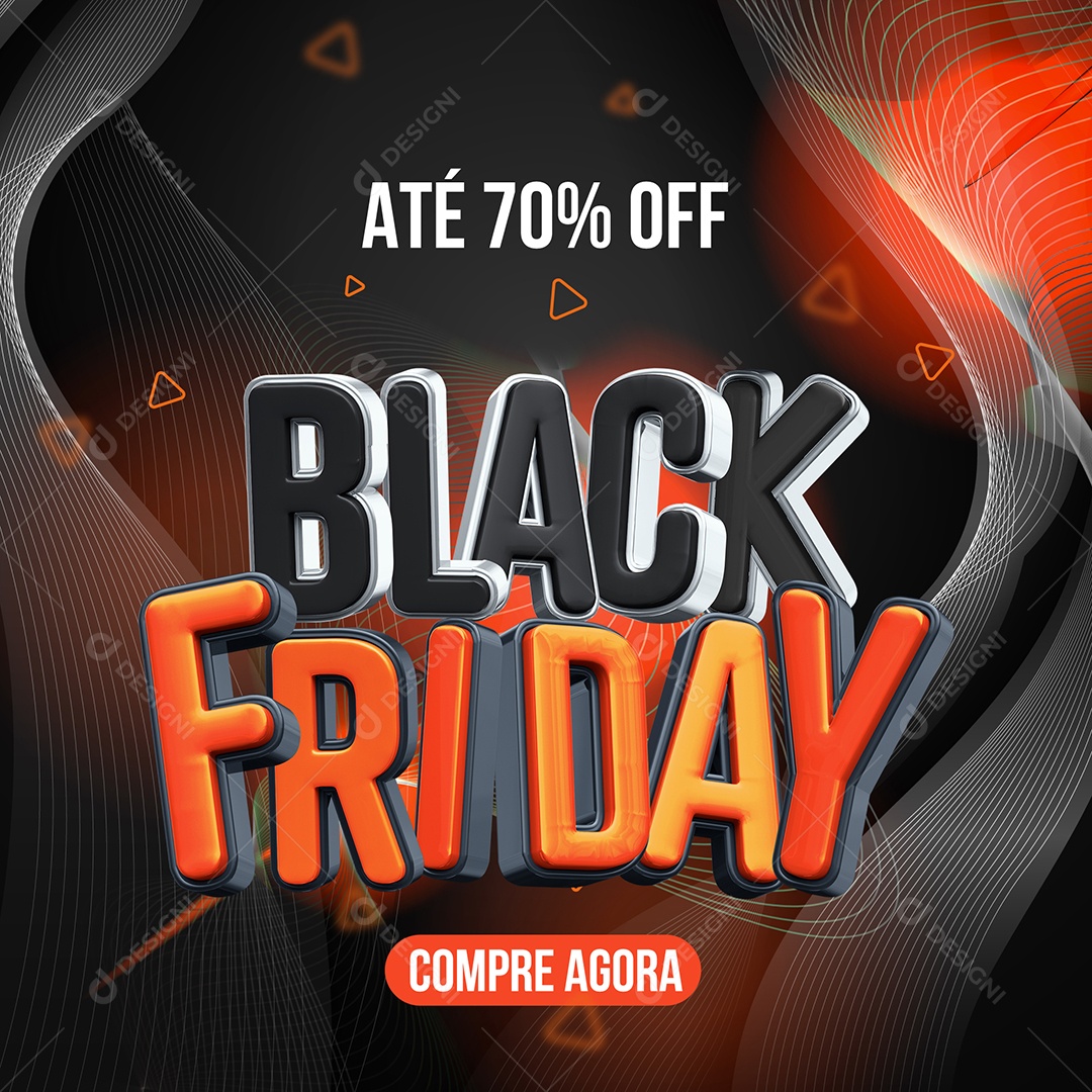 Black Friday Até 70% Off Compre Agora Loja Social Media PSD Editável