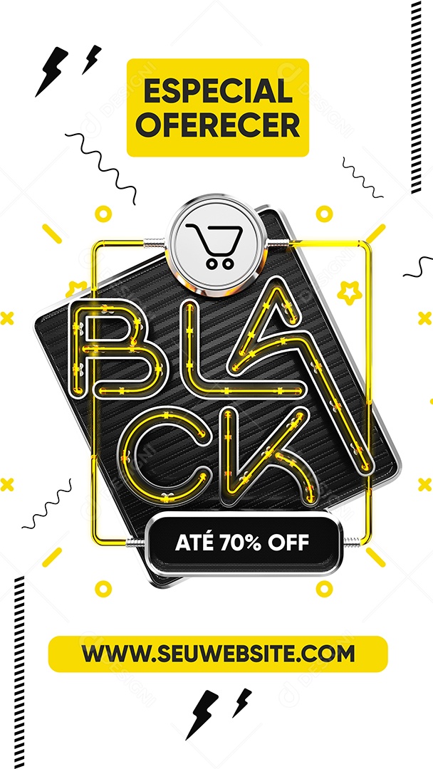 Story Black Friday Especial Oferecer Até 70% Off Loja Social Media PSD Editável