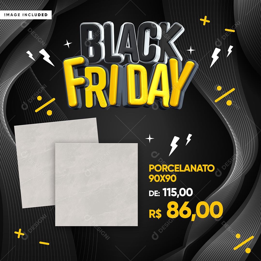 Black Friday Loja de Porcelanato Descontos Materiais De Construção Social Media PSD Editável