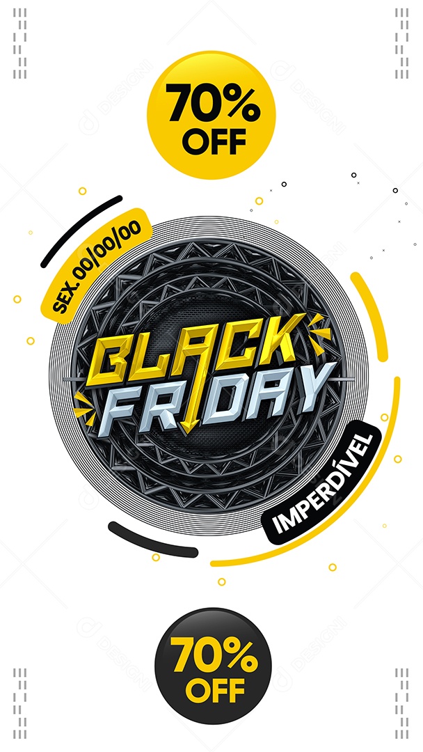 Story Loja Black Friday Imperdível 70% Off Social Media PSD Editável