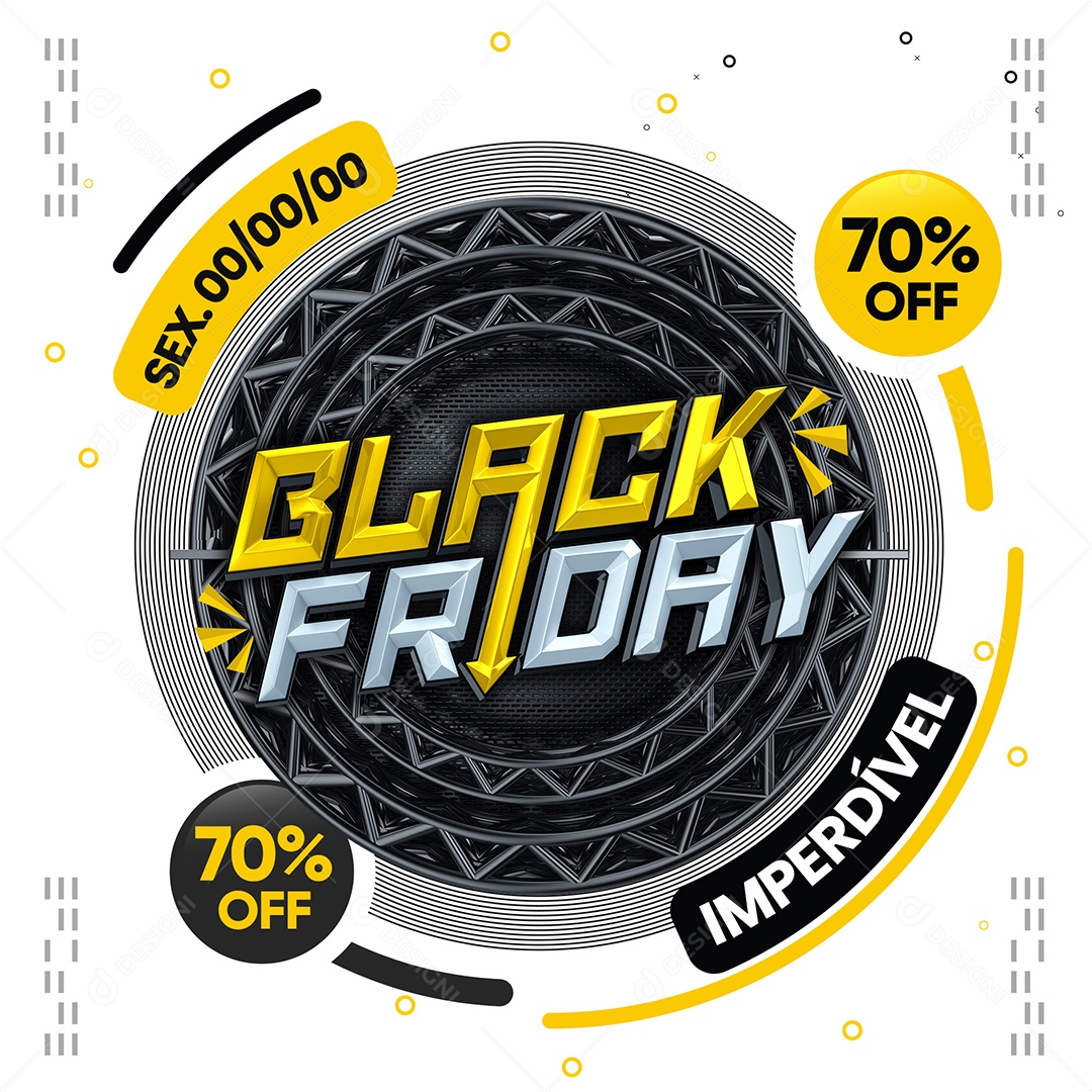 Loja Black Friday Imperdível 70% Off Social Media PSD Editável