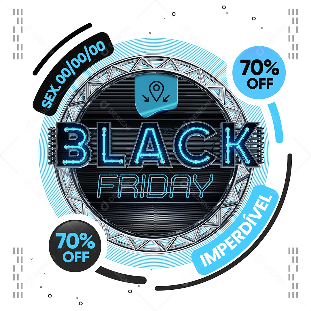 Black Friday Imperdível 70% Off Loja Social Media PSD Editável