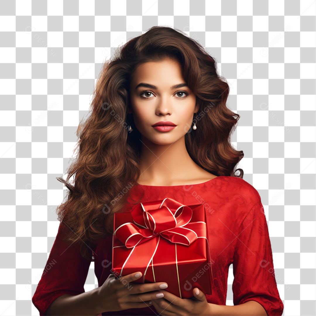 Mulher Vestida Para o Natal PNG Transparente