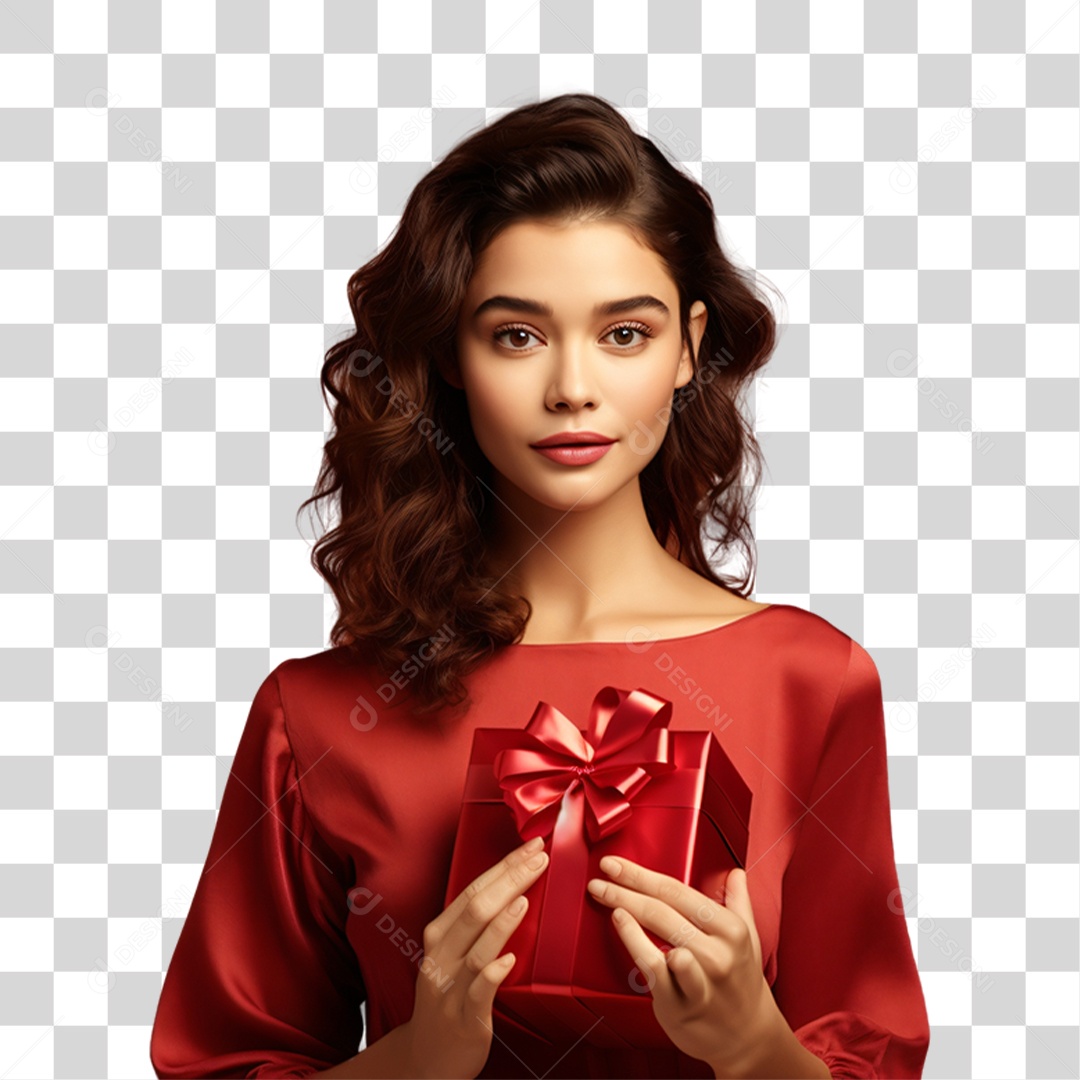 Mulher Vestida Para o Natal PNG Transparente