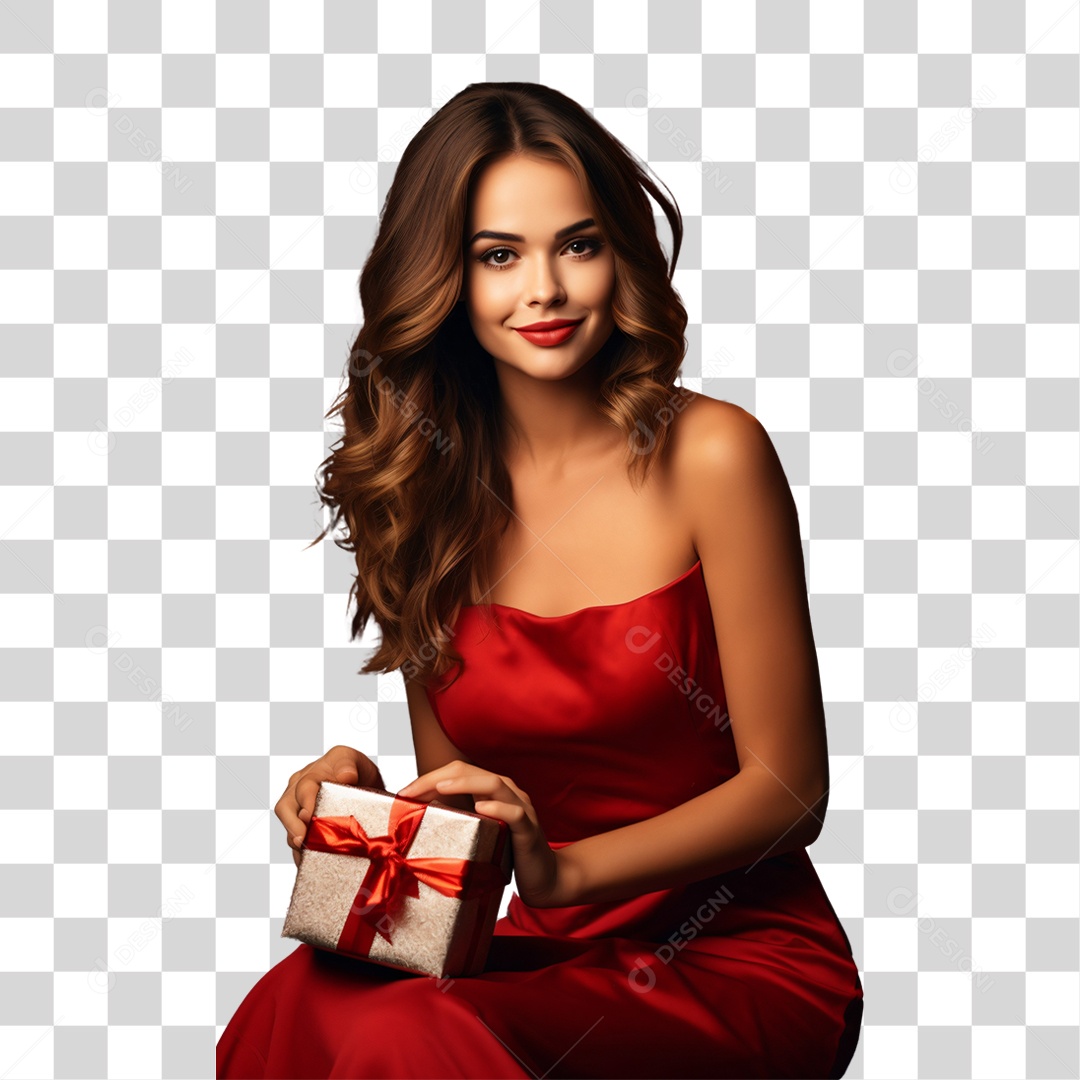 Mulher Vestida Para o Natal PNG Transparente