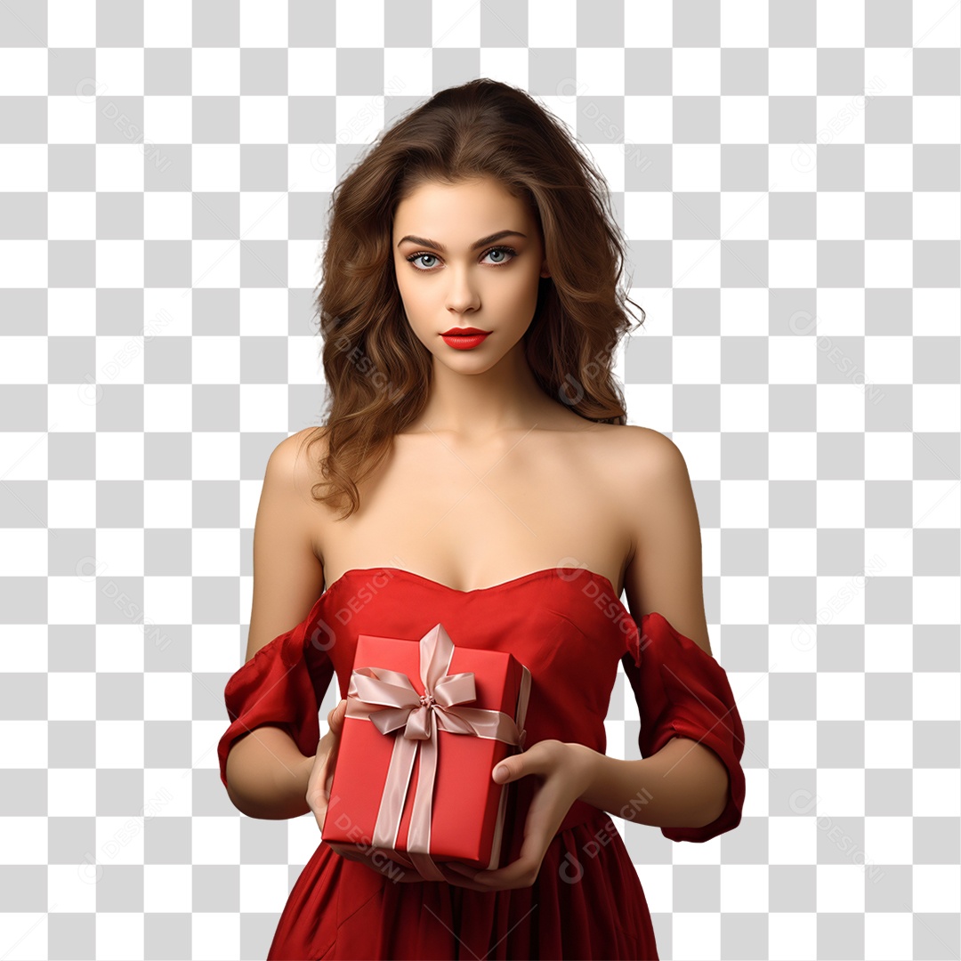 Mulher Vestida Para o Natal PNG Transparente