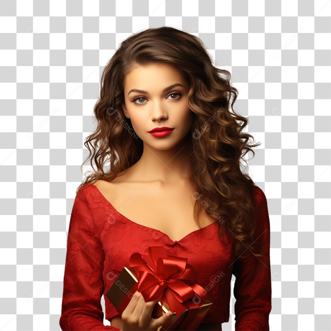 Mulher Vestida Para o Natal PNG Transparente