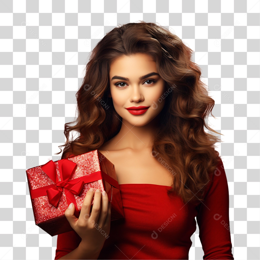 Mulher Vestida Para o Natal PNG Transparente