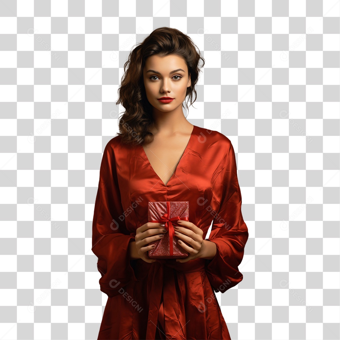 Mulher Vestida Para o Natal PNG Transparente