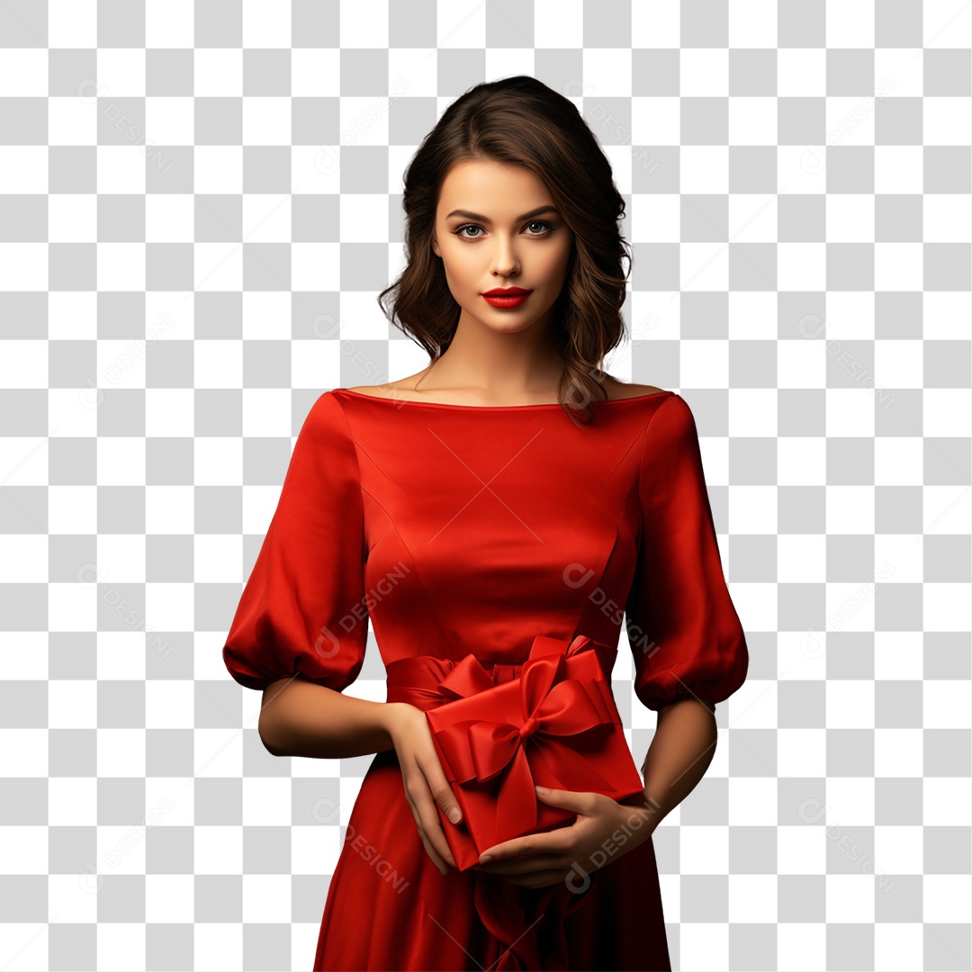 Mulher Vestida Para o Natal PNG Transparente