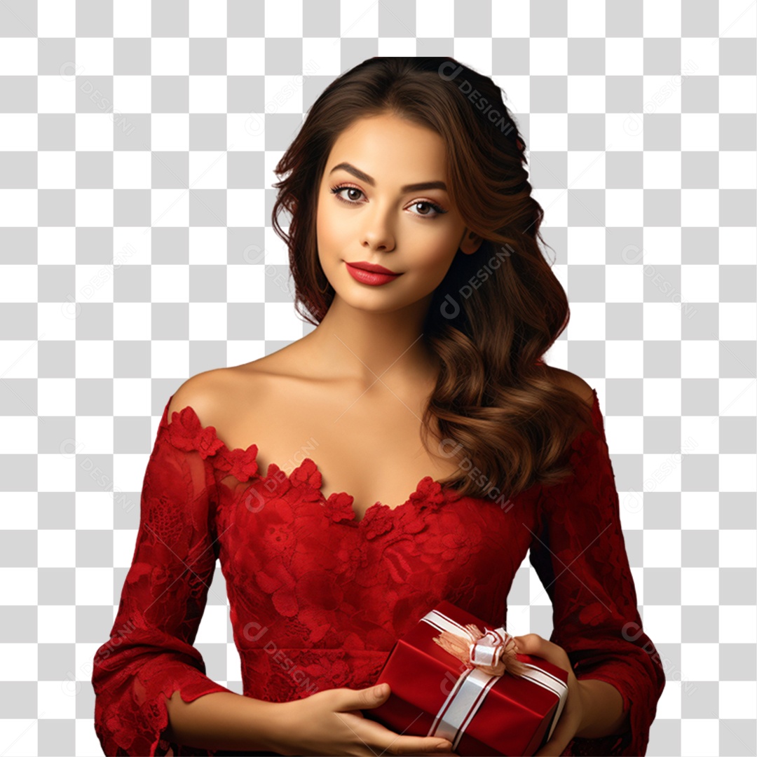 Mulher Vestida Para o Natal PNG Transparente