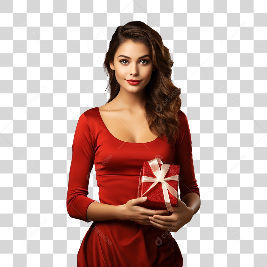 Mulher Vestida Para o Natal PNG Transparente