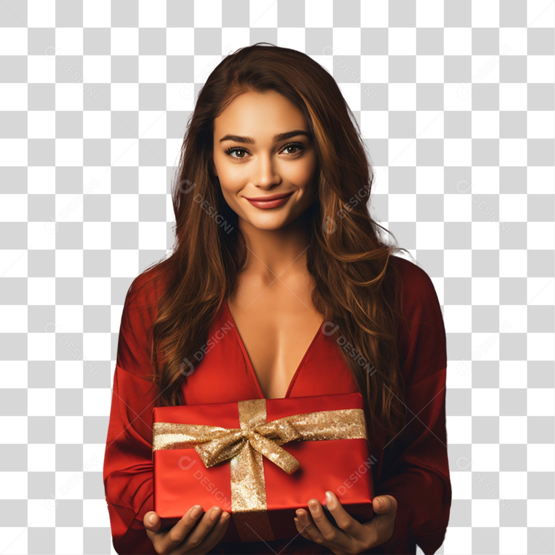 Mulher Vestida Para o Natal PNG Transparente