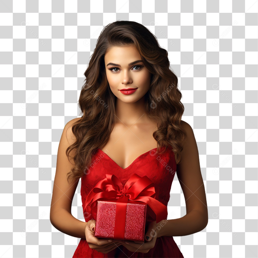 Mulher Vestida Para o Natal PNG Transparente