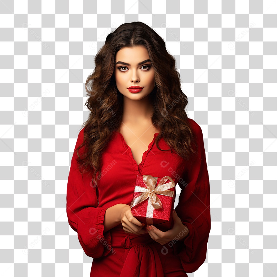 Mulher Vestida Para o Natal PNG Transparente