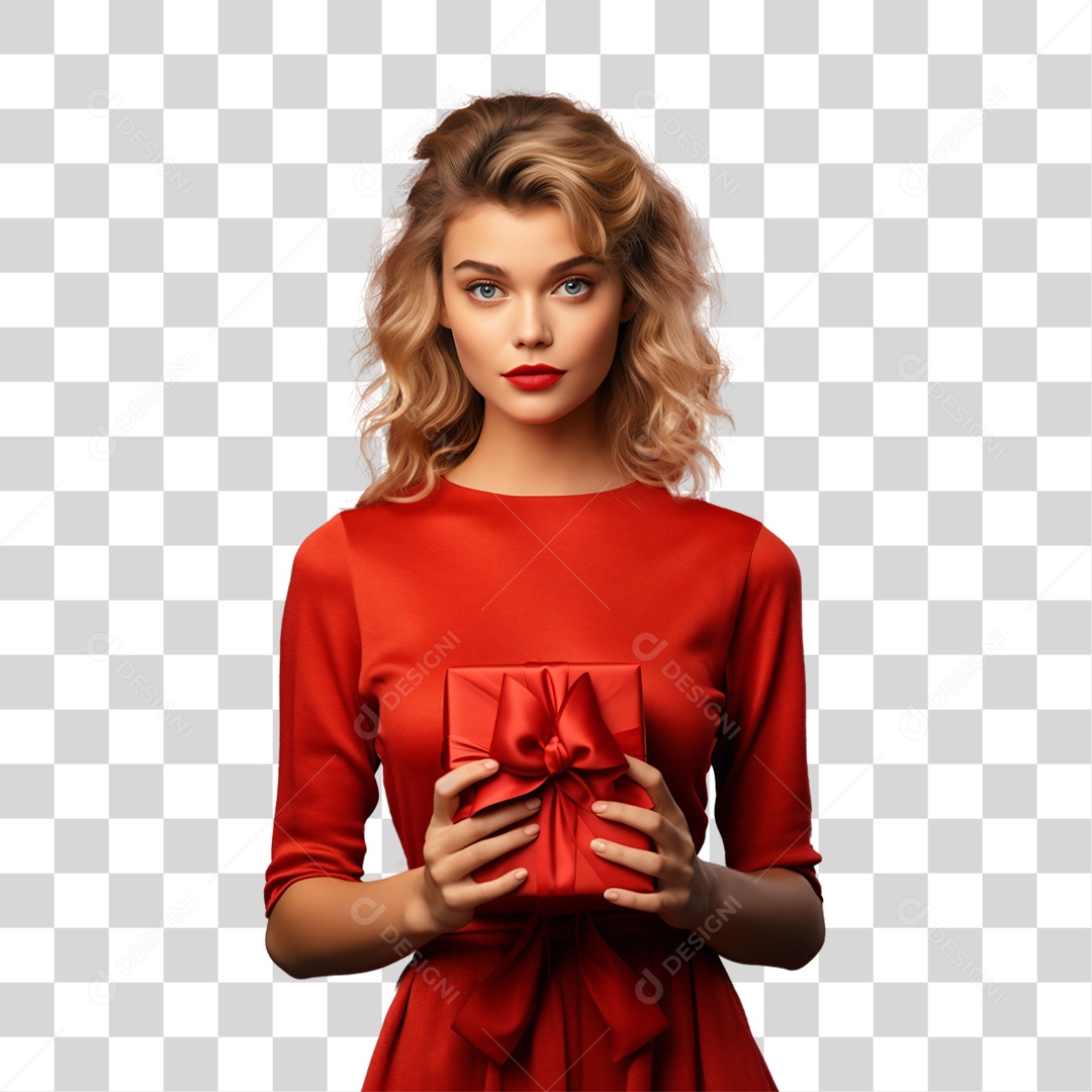 Mulher Vestida Para o Natal PNG Transparente