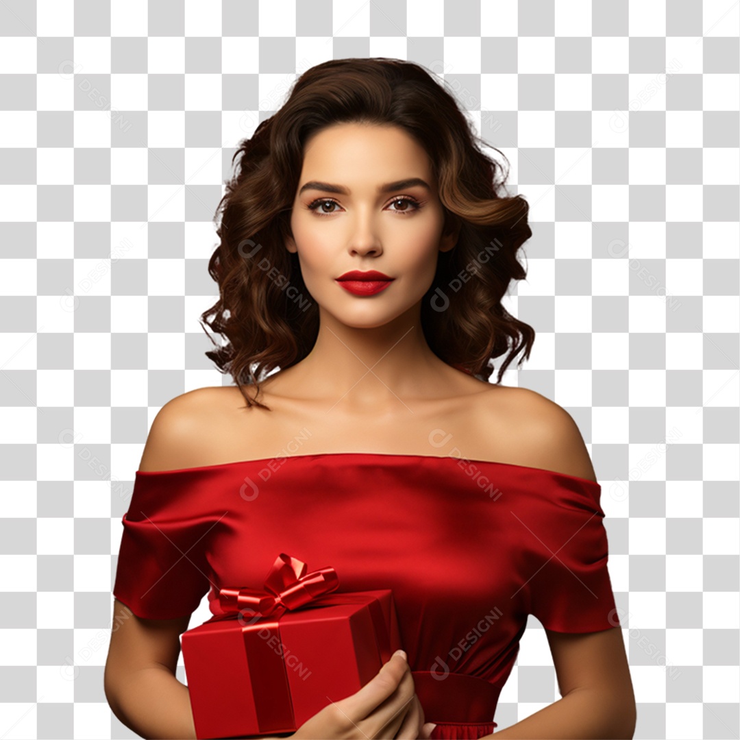 Mulher Vestida Para o Natal PNG Transparente