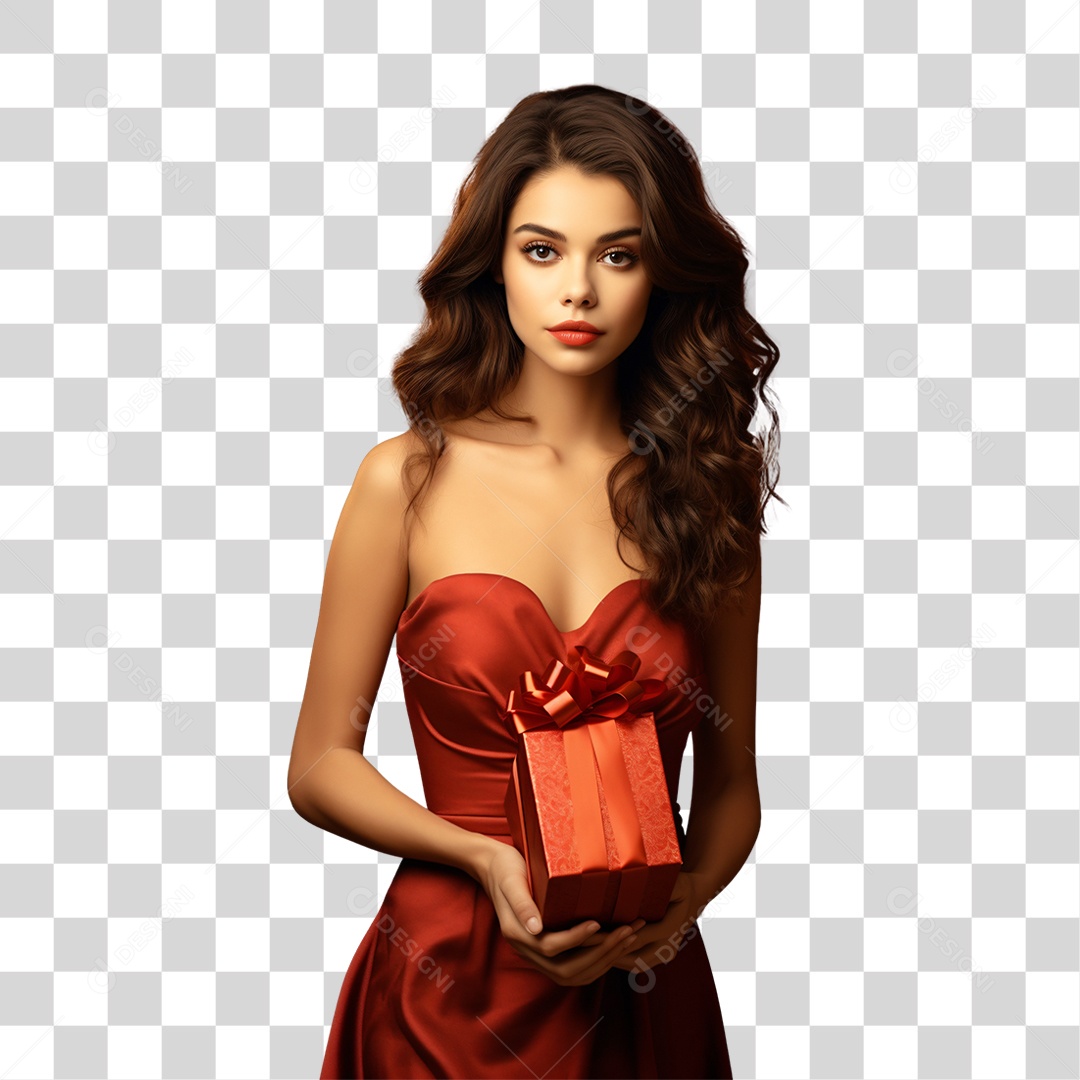 Mulher Vestida Para o Natal PNG Transparente