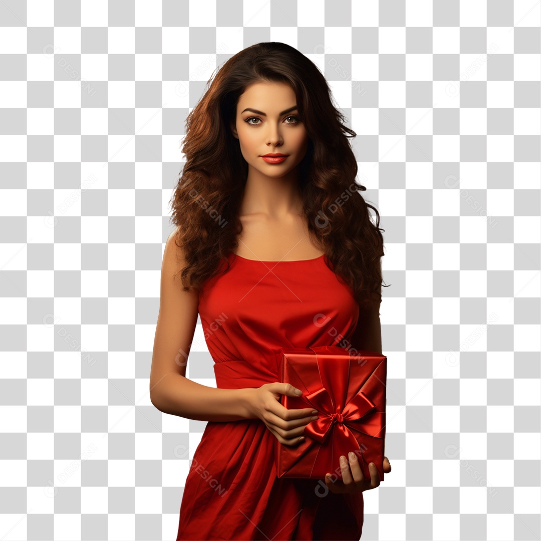 Mulher Vestida Para o Natal PNG Transparente