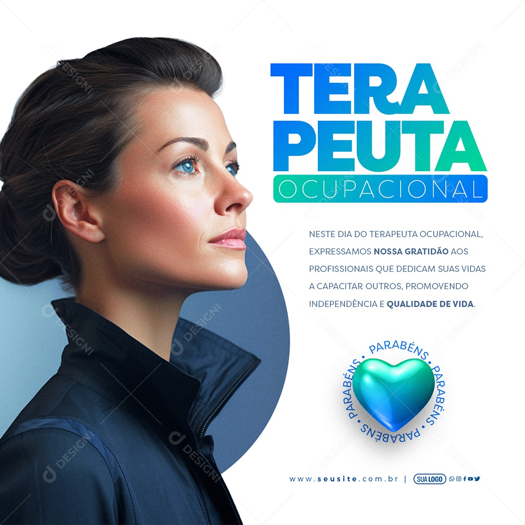 Dia do Terapeuta Ocupacional 13 de Outubro Parabéns Social Media PSD Editável