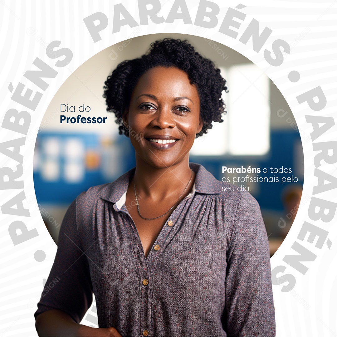 Dia Do Professor 15 de Outubro Parabéns Social Media PSD Editável