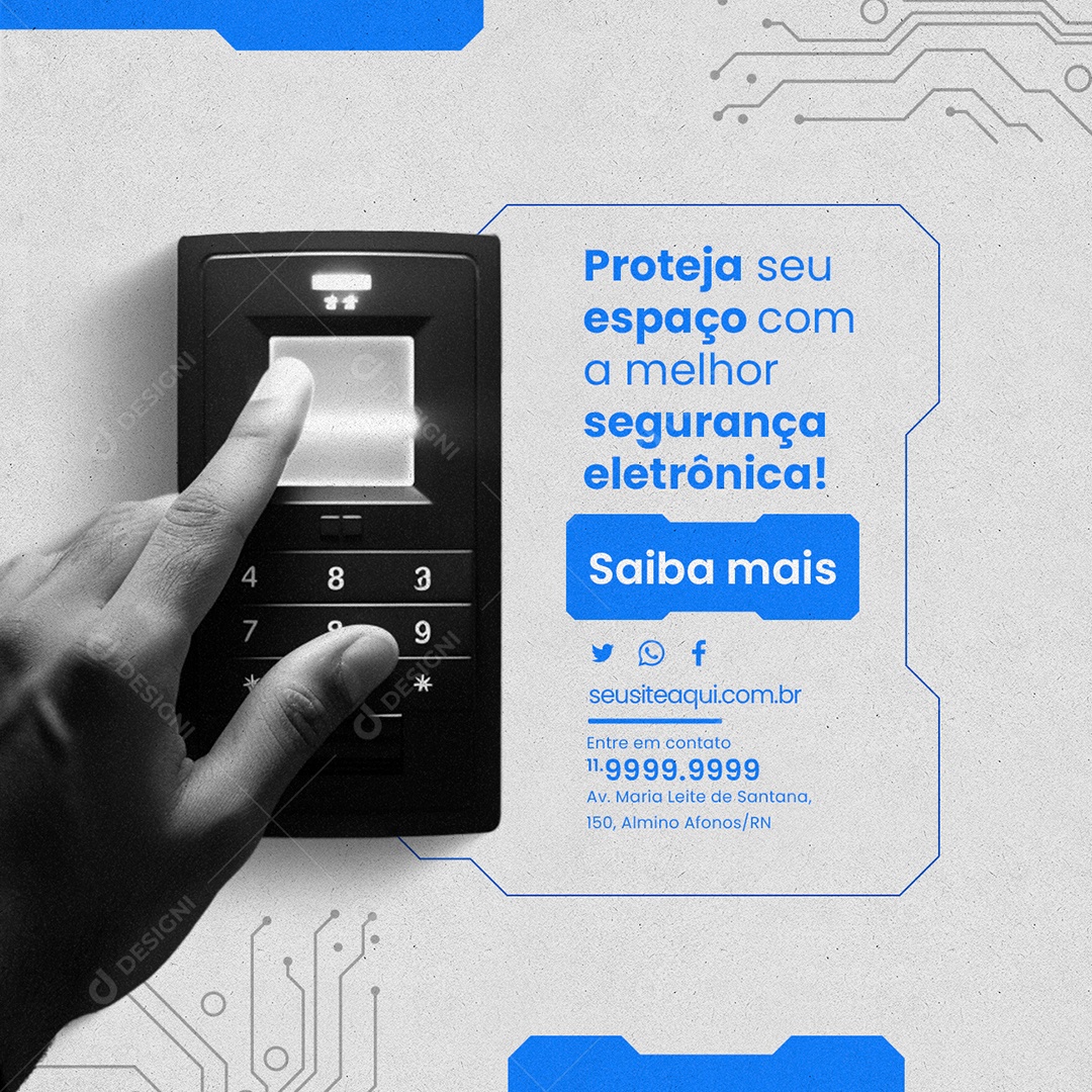 Proteja seu Espaço com a Melhor Segurança Eletrônica Saiba Mais Social Media PSD Editável