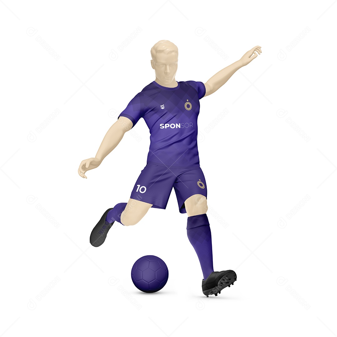 Manequin Com Uniforme De Futebol Gola C Movimento Mockup PSD Editável