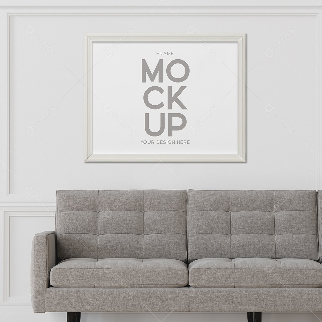 Mockup De Sofá em Sala PSD Editável