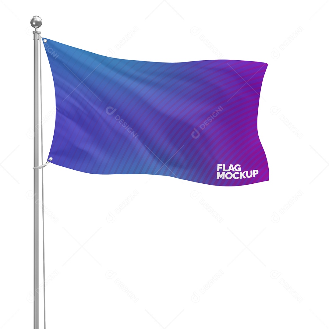 Mockup Bandeira Em Movimento PSD Editável
