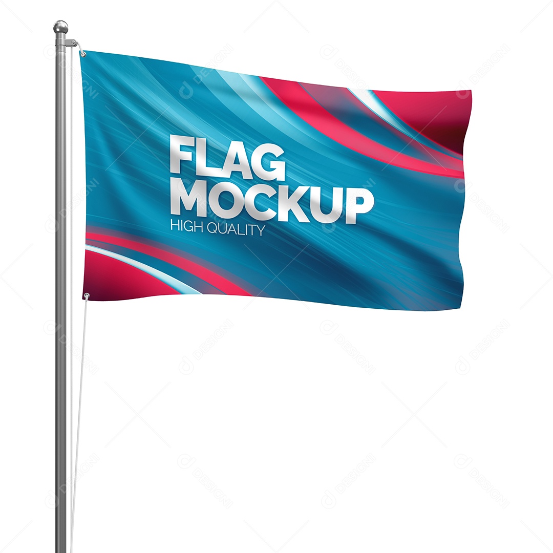 Mockup Bandeira Em Movimento PSD Editável
